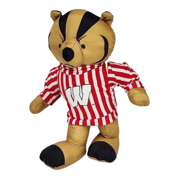 Vintage 90s Stuffins Bucky Badger 12" Plush University of Wisconsin Mascot Toy - Picture 1 of 10